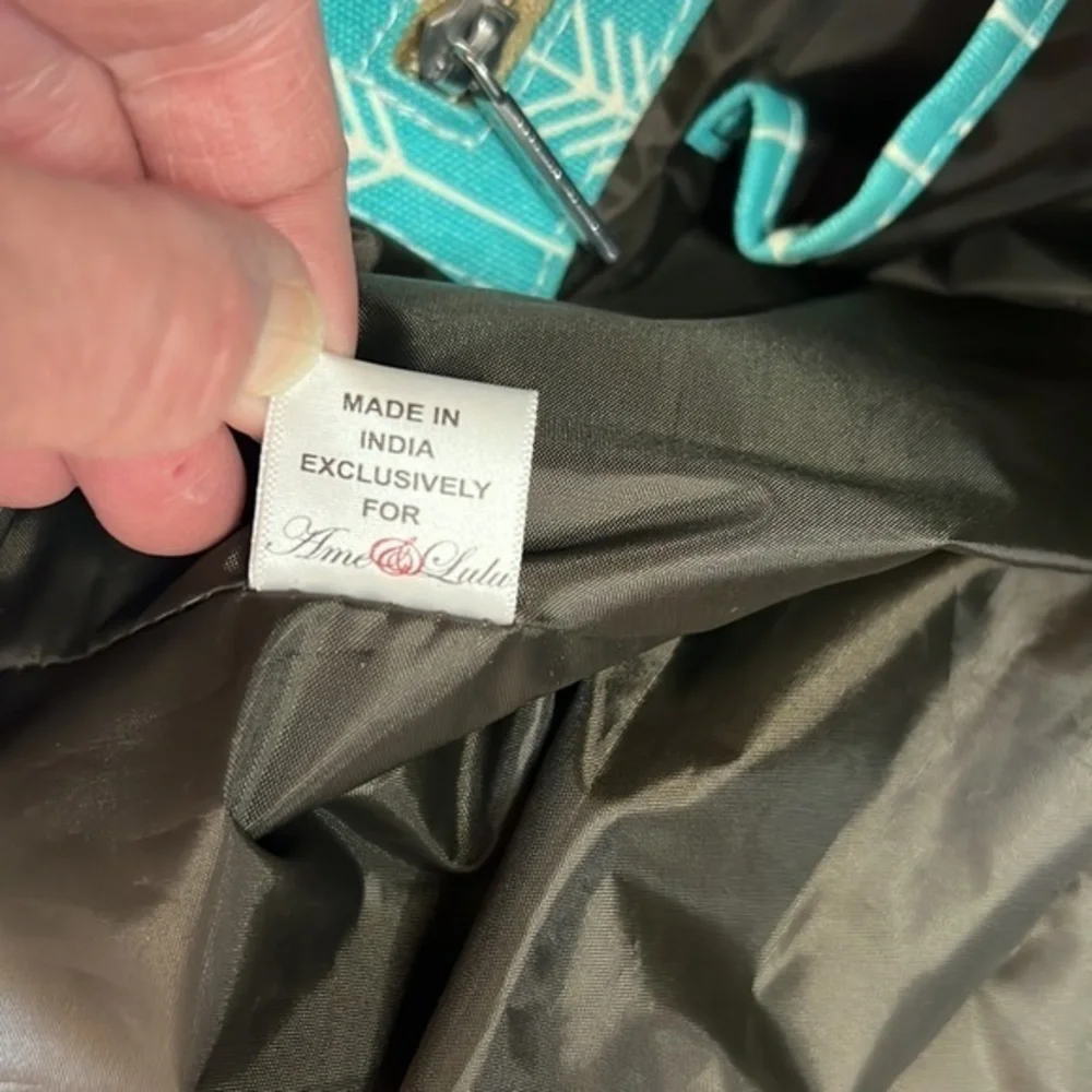 AME & LULU TOTE‎ BAG CANVAS NWOT  WITH NYLON LINER